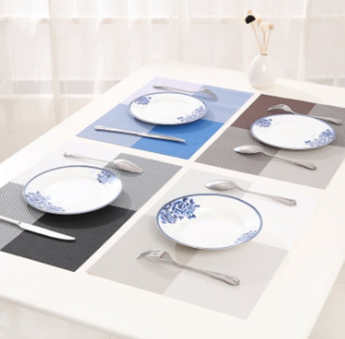 Tatakan piring bahan pvc alas makan anti slip table mat dekorasi meja