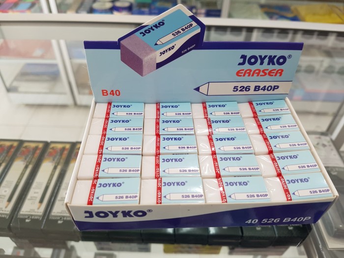 PENGHAPUS JOYKO 526-B40P WARNA PUTIH / ERASER / PENGHAPUS PENSIL KECIL