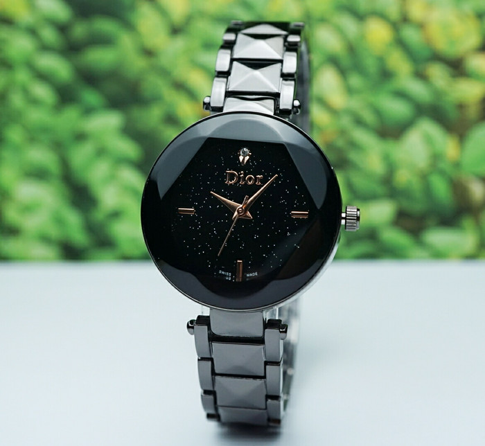Jam Tangan Wanita Dior Classic Fullblack Edition