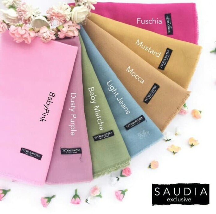 Foto Produk Kerudung Hijab Segi Empat Saudia Square Katun Rawis Exclusive dari Evan'z Fashion