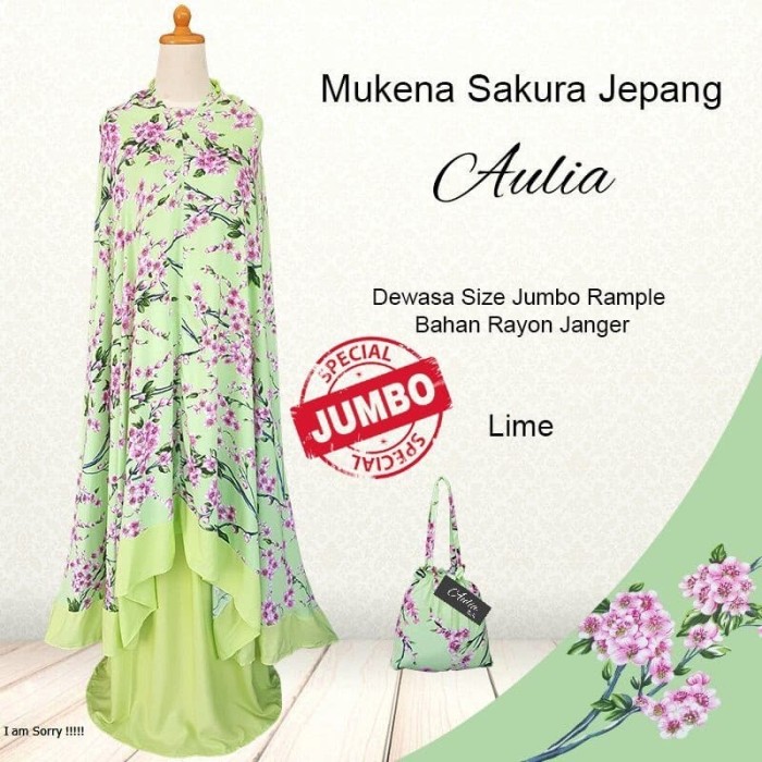 Mukena Bali Ukuran Besar Sakura Jepang Premium - Pink