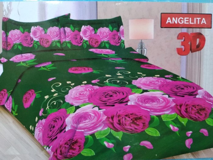 SPREI BONITA ANGELITA No.1 KING B4 180 SEPRAI BUNGA MAWAR MERAH PINK