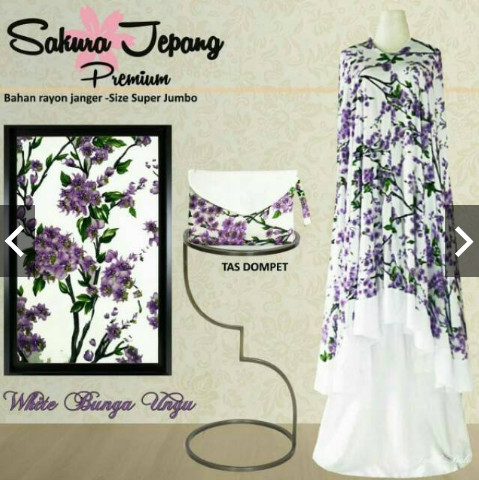 Mukena Bali Sakura Jepang Premium Ukuran Sumper Jumbo