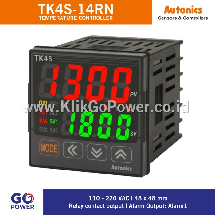 Industrial Digital PID Temperature Controller TK4S-14RN Relay 1 alarm output