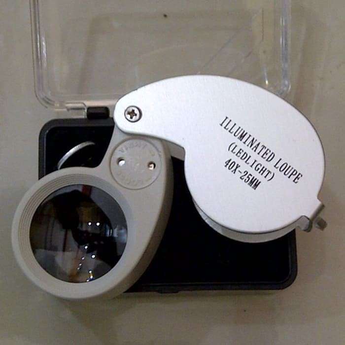 Foto Produk Loupe 40X Zoom LED Light Kaca Pembesar Magnifier Mikroskop Microscope dari HRDIK