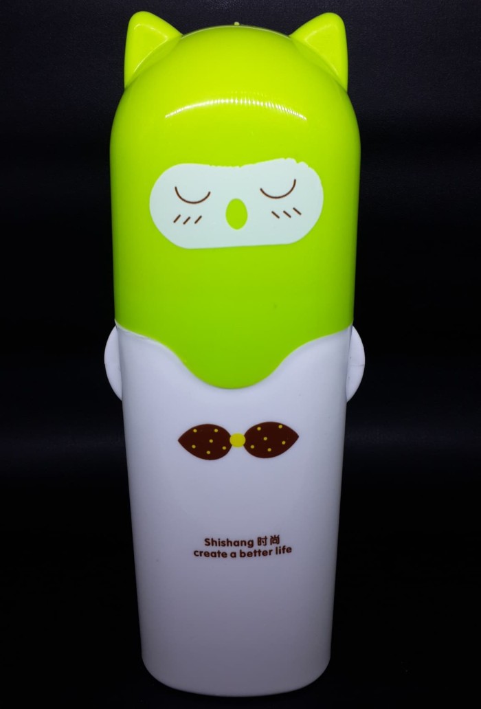 Tempat Sikat Gigi dan Odol Portable Travel Piknik Motif Animal - Hijau muda