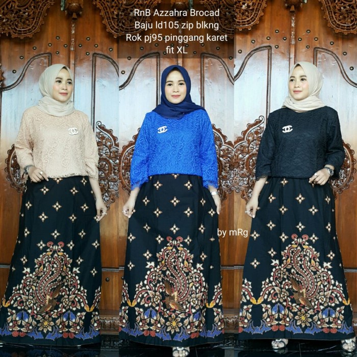 Setelan Rok dan Blouse Azzahra Brocad