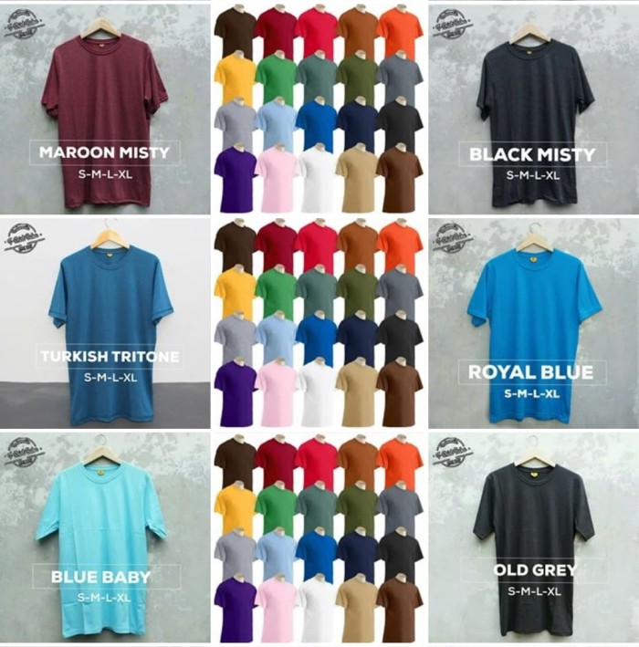 BAJU KAOS POLOS Lengan Pendek Pria dan Wanita cotton combed 30s