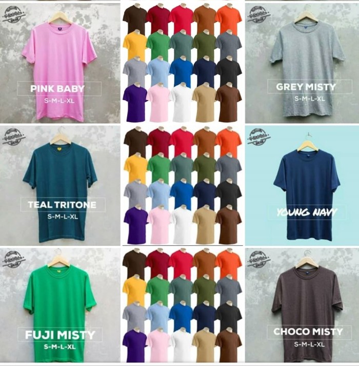 BAJU KAOS POLOS Lengan Pendek Pria dan Wanita cotton combed 30s