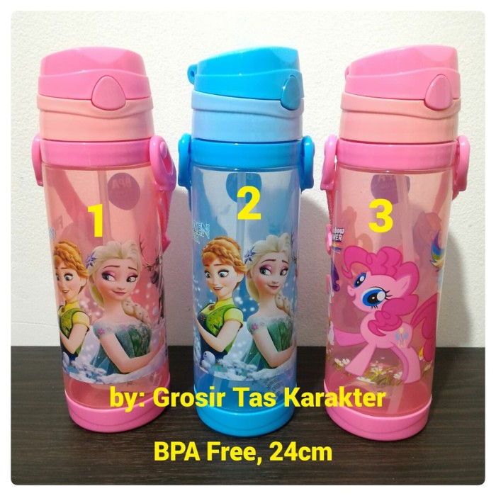 Botol Minum Anak Perempuan Frozen Little Pony 24cm Tempat Minum Bekal