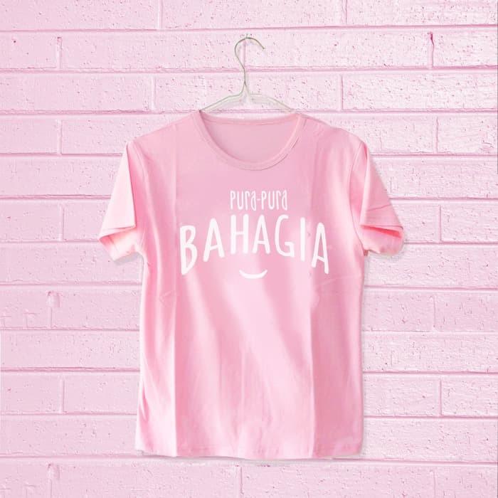 H&K T-shirt / Kaos Wanita / Tumblr Tee Pura-Pura Bahagia - Navy
