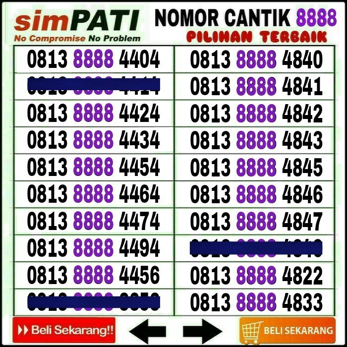 Kartu Perdana Nomor Cantik Simpati No Telkomsel Indosat IM3 XL AS Loop