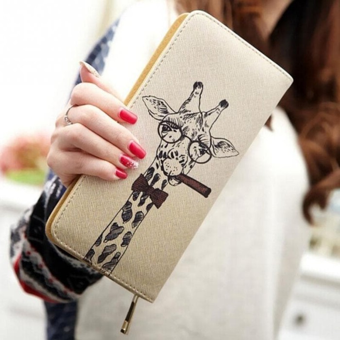 dompet culcth wanita giraffe purse bags zipper card holder best impor