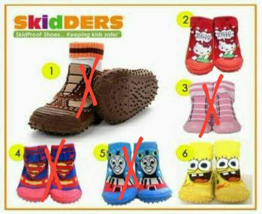 Skidders shoes sepatu kaos kaki skidder - 12-18 Bulan, Merah