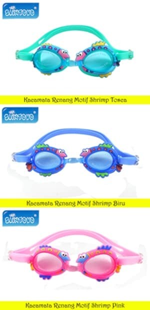 Sainteve Kacamata Renang Anak Motif - shrimp blue