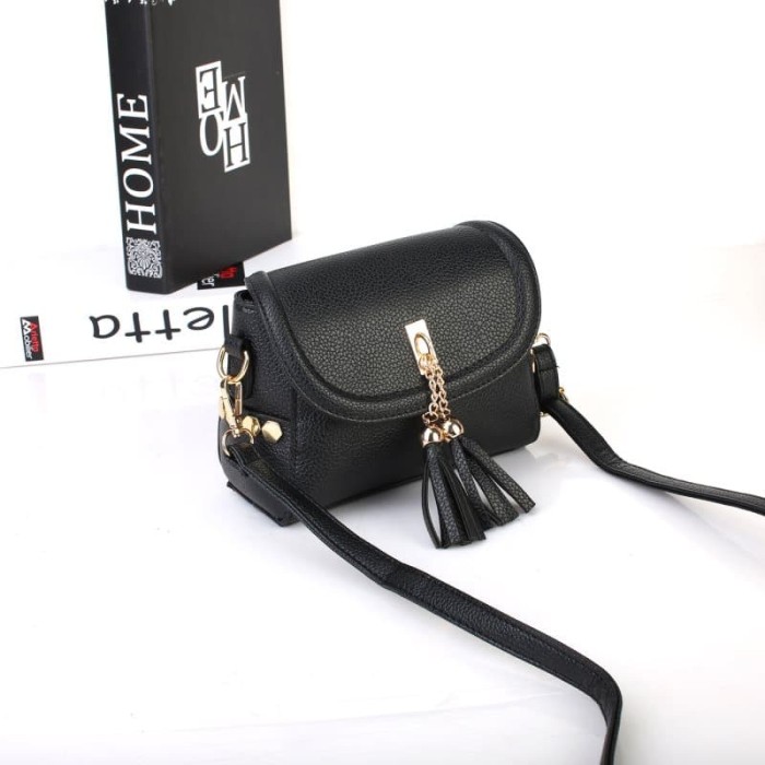 TAS SELEMPANG MURAH IMPORT WANITA #21721 - Black