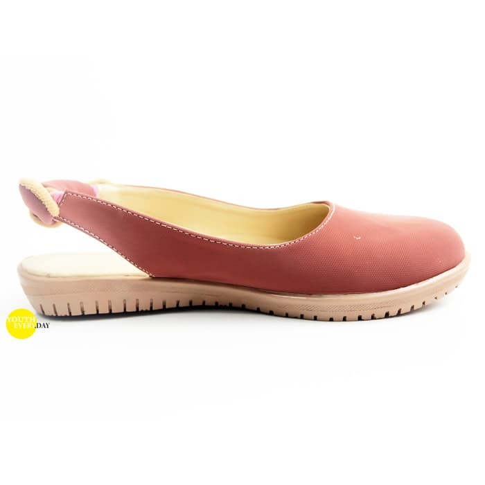 Sepatu Wanita Flatshoes Flat Shoes Merk Vasco Motif Pita Belakang Pink