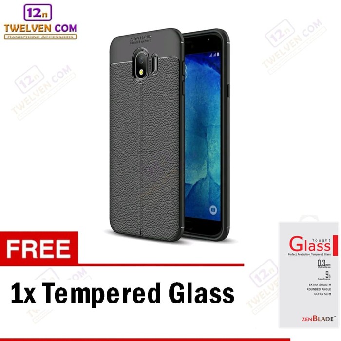 Case Auto Focus Softcase Samsung J4 2018 - Hitam + Free Tempered Glass