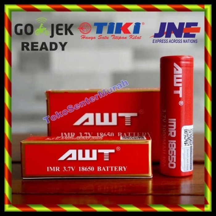 Awt Battery 18650 3000Mah 40A / Baterai 18650 Vapor Rokok Elektrik