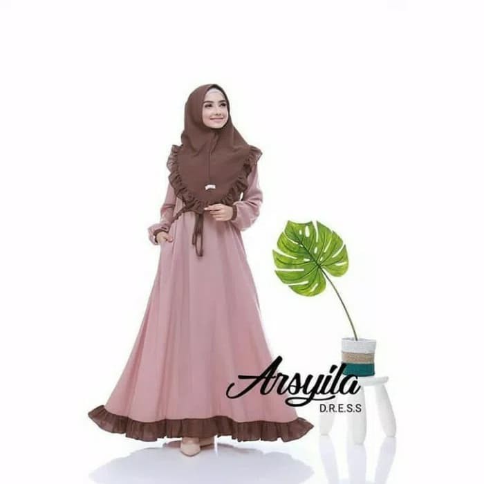 Gamis Hitam / Baju hijab syari / Pakaian muslim wanita : Arsyila Syari 2