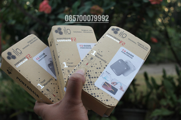 hippo powerbank ilo f2 real capacity 6600mah - Putih