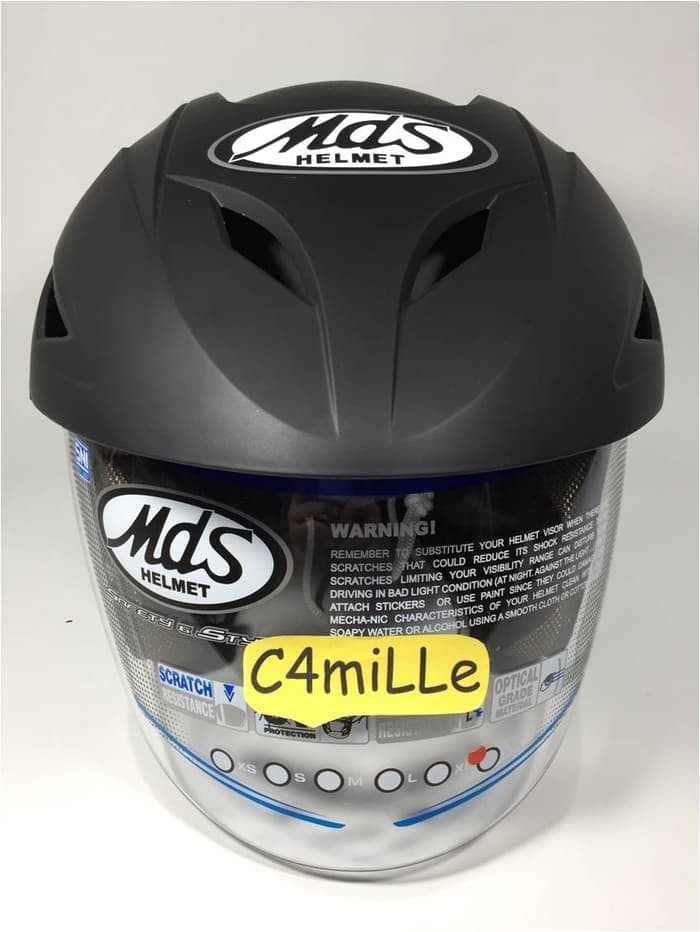 Helm MDS Protector Solid Hitam Doff / black dop