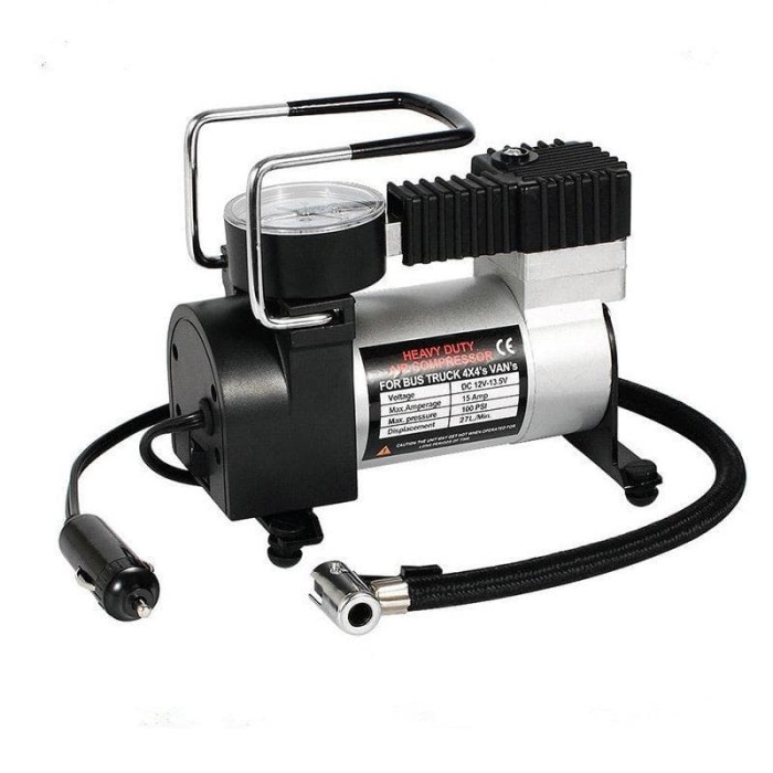 Pompa Ban Mini Tekanan 100PSI - Heavy Duty Air Compressor 12V DC E004