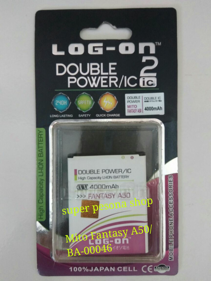 Baterai Double Power Batre Mito Fantasy A50/BA00046 .