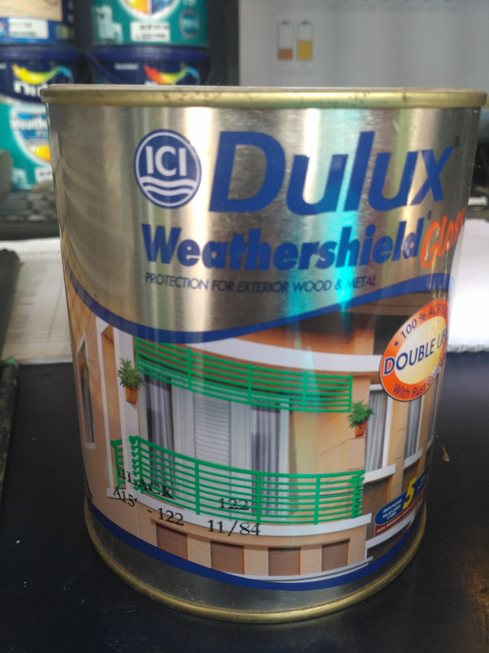 Jual DULUX WEATHERSHIELD GLOSS BLACK CAT KAYU DAN BESI Jual DULUX WEATHERSHIELD GLOSS BLACK CAT KAYU DAN BESI