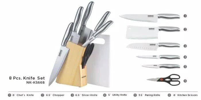 Jual Pisau Dapur Set Stainless Nakami Bzone Tokopedia Pisau Dapur Set Stainless Nakami