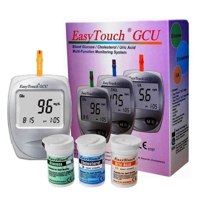 Jual Easy Touch GCU alat cek gula darah kolesterol dan