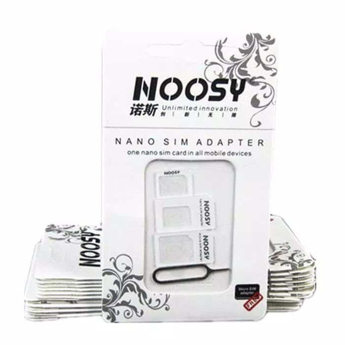 Foto Produk Noosy nano micro standard tempat SIM card adapter tray holder + jarum - Putih dari shohiby store