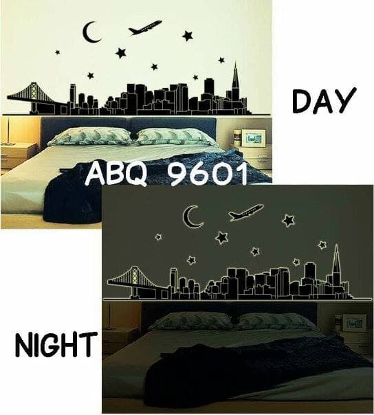 jual wall sticker glow in the dark city wallsticker glow in the dark