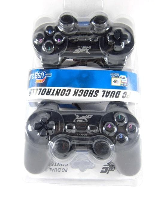 Gamepad Double USB Black K-ONE Getar Hitam