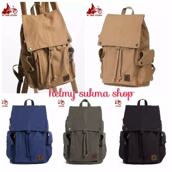 tas ransel kanvas THE TIME STORY TTS 1895 tas import tas sekolah tas