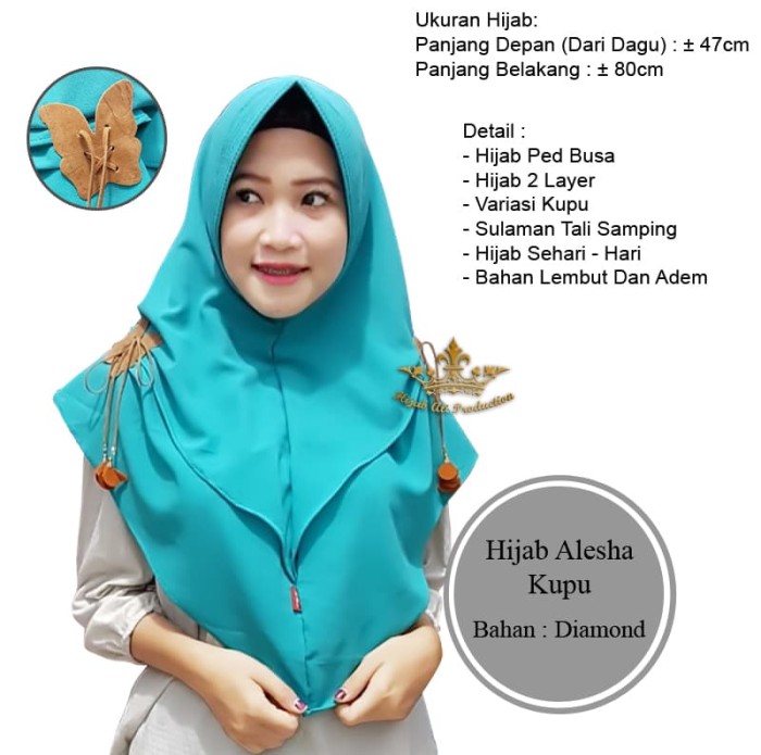 Hijab Alesha Kupu / Instan 2 Layer Variasi Kupu / Instan Pet Kupu