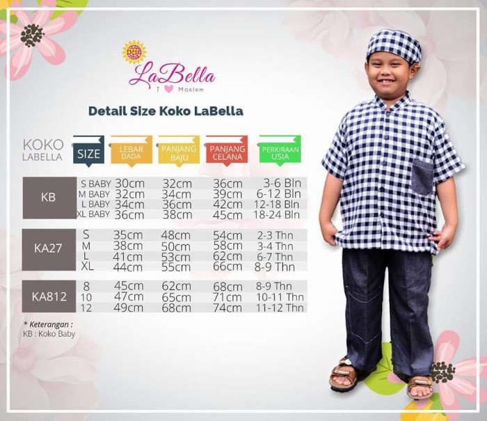 (3-24 bulan) KB NB 16 Baju Muslim Anak Setelan Koko Bayi LaBella Biru 1