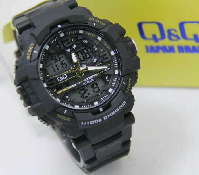 Jam Tangan Murah Pria Digital Analog BESAR QQ GW86 Q&Q Jarum Gold Sale
