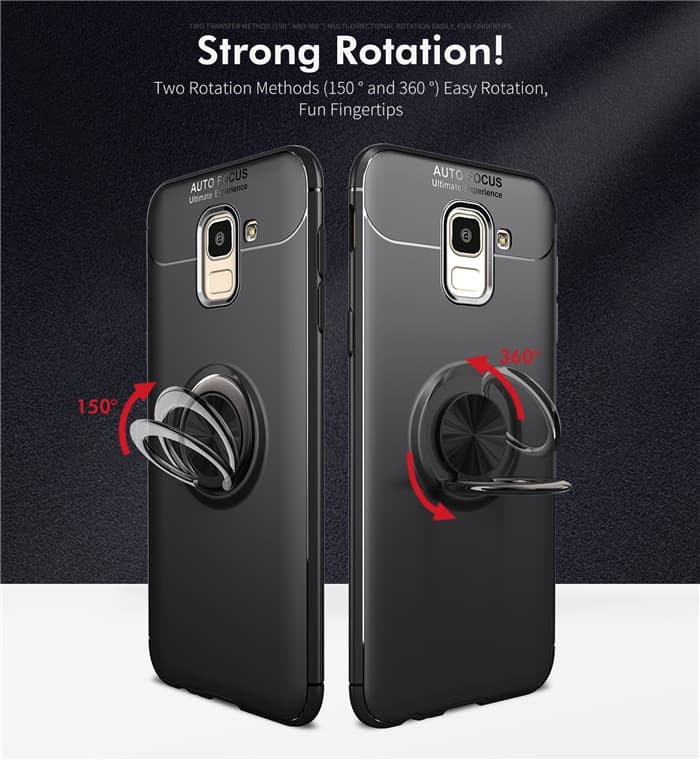 SAMSUNG GALAXY J6 2018 Invisible Iring 360 TPU Soft Case Auto Focus - Hitam