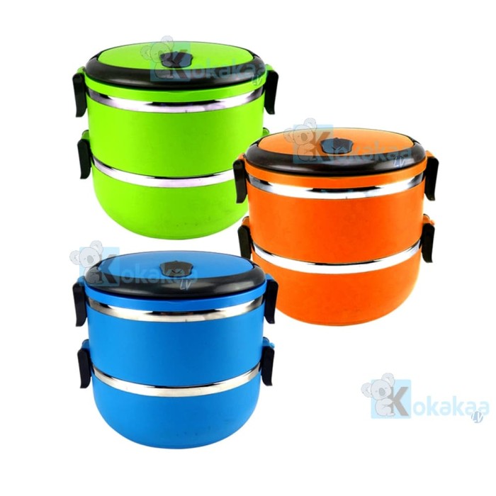 Lunch Box Eco Stainless Steel Rantang 2 Susun - Biru