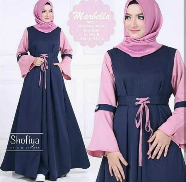 Baju dress ibu hamil dress menyusui murah cantik muslimah Marbella 1