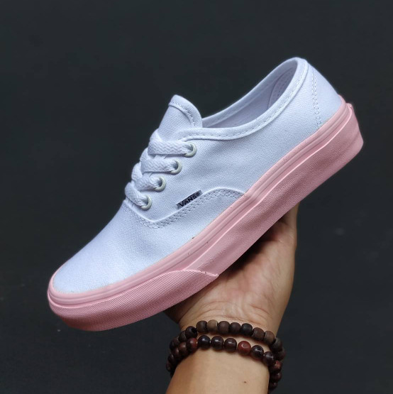 vans authentic white pink