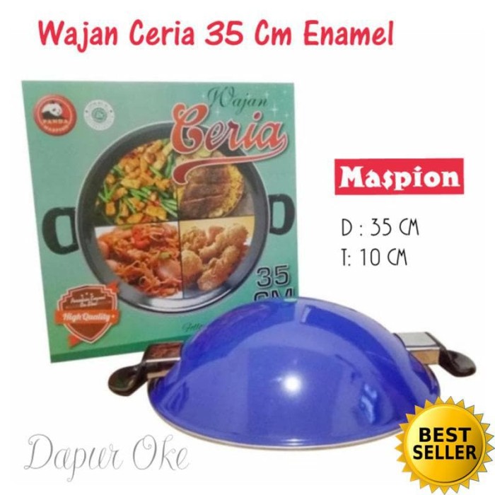 Wajan Ceria 35 cm Enamel Panda Maspion / Kuali Hitam