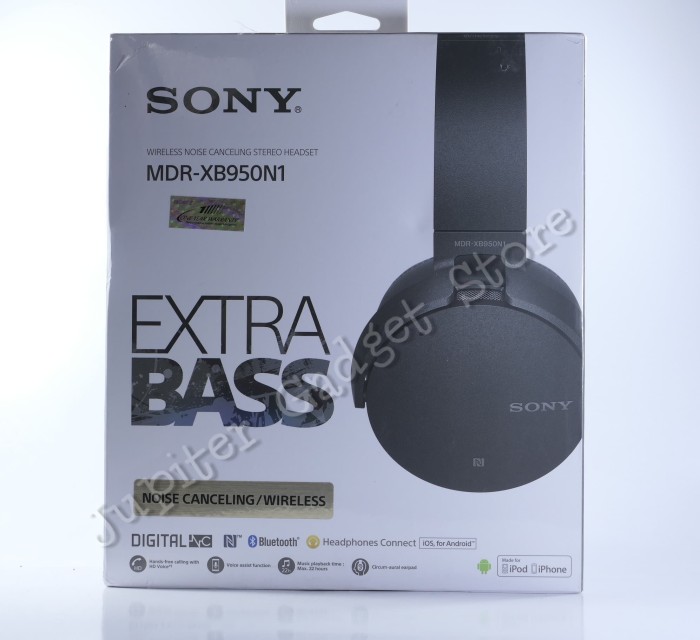 Headset Bluetooth Sony MDR-XB950N1 Extra Bass Garansi Resmi Sony - Hitam