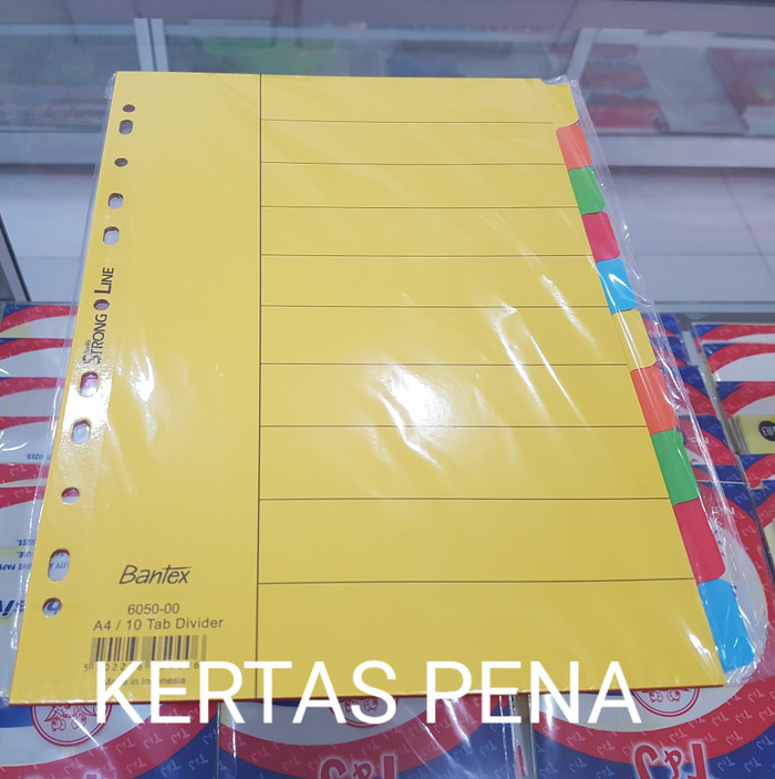 Jual DIVIDER BANTEX A4 10 WARNA / PEMBATAS DOKUMEN / BAHAN