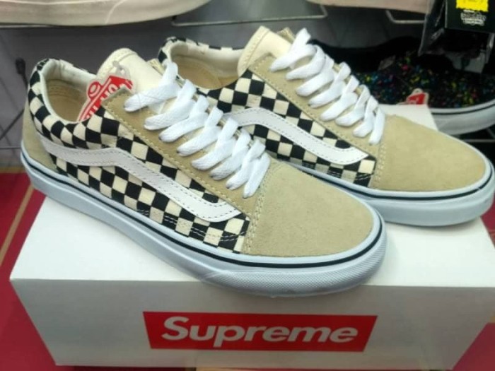 vans old skool checkerboard cream