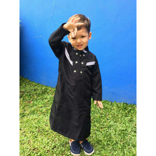 Baju Muslim Murah Koko Gamis Anak Laki Putih Dan Hitam 1sd12 Tahun 3