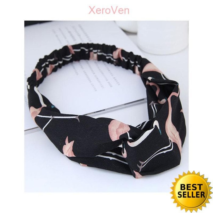 LRC Bando Sweet Flamingo Pattern Decorated Wide Hair Band