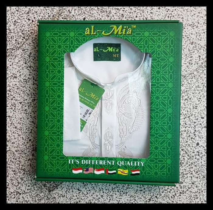 Baju Koko Almia Mt T.Panjang Ukuran S M L Xl Al Mia - Putih, L 1