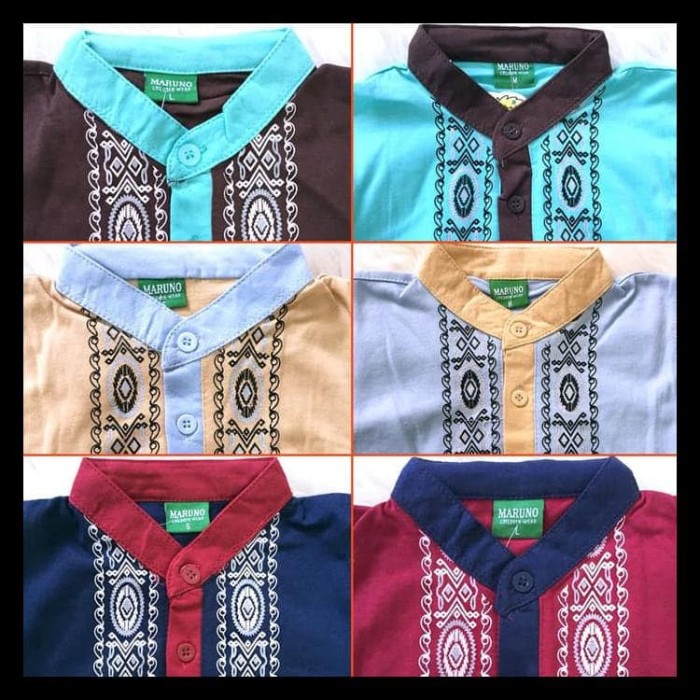 Koko Anak Batik Muslim Baju Setelan Pakaian Gamis Anak Berkelas Maruno 3